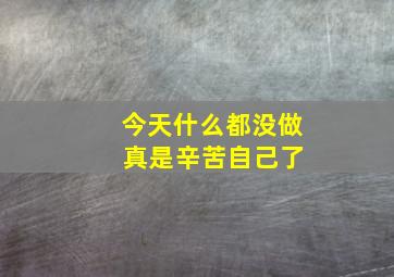 今天什么都没做 真是辛苦自己了